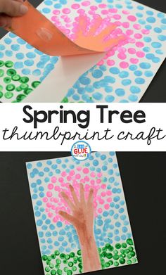 a handprinted tree with the words spring tree on it