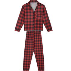 Matching pajama sets are sold separately. Please purchase each size individually. Offer styles for the whole family, including Christmas pajama sets for couples, adults, and children, creating a picture-perfect matching look during the holidays. The festive, holiday-inspired design of this matching family pajama set features classic plaid prints on stretch long-sleeved tops and pants, making these pajama sets perfect for holidays and staying at home. They are perfect comfy pajamas for pictures, Red Matching Sleepwear For Holidays, Family Matching Red Sleep Sets, Family Matching Sleep Sets In Red, Red Cotton Holiday Sleepwear, Family Matching Red Christmas Sleepwear, Red Family Matching Holiday Sleepwear, Red Family Matching Bedtime Sets, Red Matching Winter Sleepwear, Red Matching Sleepwear For Winter