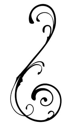 a black and white image of the letter s with swirls on it's sides