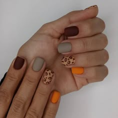 Nail Fall Designs 2024, Gell Nails Short Fall, Leopard Nails Fall, Boho Fall Nails Simple, Trendy Nails Short Square Fall, Nail Designs One Color, Fall Nails Matte Short, Fall Inspo Nails Short, Fall Nails 2023 Matte