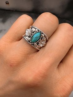 Women's Boho Sterling Silver Ring | Krush Kandy Boutique | Phoenix, AZ Adjustable Ring With Accent Stones, Adjustable Silver Turquoise Ring With Gemstone, Silver Turquoise Ring With Accent Stones In Sterling Silver, Adjustable Sterling Silver Turquoise Spiritual Ring, Adjustable Sterling Silver Spiritual Turquoise Ring, Bohemian Sterling Silver Stackable Jewelry, Bohemian Sterling Silver Jewelry With Accent Stones, Bohemian Stackable Sterling Silver Jewelry, Bohemian Oval Jewelry With Accent Stones