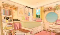 Bloxburg Pastel Bedroom, Bloxburg Bedroom Ideas, Bloxburg Rooms, Bloxburg Bedroom