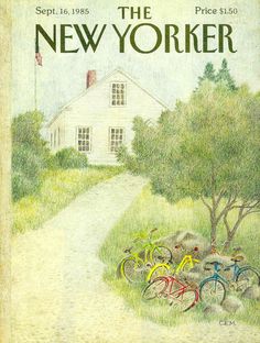 the new yorker magazine cover shows bicycles parked in front of a house