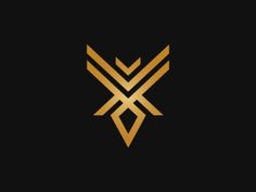 the letter x is made up of two intersecting lines and gold paint on black background