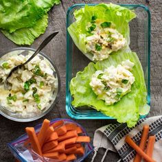 lettuce wraps with chicken salad and carrots