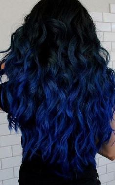 These are my favorite color in one. Blue Ombre Hair, Hair Dye Colors, Hair Color Dark, Cool Hair Color, Color Hair, Grunge Hair, Ombre Hair, Color Shades