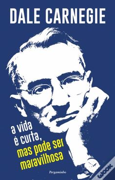 a blue poster with the words dale carnegie in spanish and an image of a man