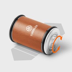 a can with an orange arrow pointing to it