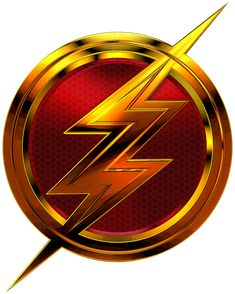 the flash logo is shown in gold and red