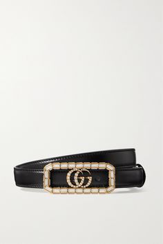 A statement belt can transform even the simplest outfit. Gucci's one is crafted from smooth black leather and has a sparkling 'GG' buckle embellished with crystals. Loop it through the waistband of your jeans or use it to cinch a blazer. Leather Waist Belt, Statement Belt, Gucci Accessories, Gucci Belt, Black Belt, Waist Belt, Net A Porter, Simple Outfits, Women Collection