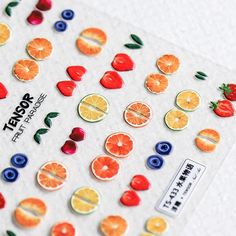 Nail Sticker Ideas, Diy Nail Stickers, Fruit Paradise, Sticker Company, Diy Nails Stickers, Nails Stickers, Korean Nail, Sticker Printer, Nail Stickers Decals