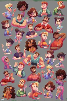 an image of many different people in cartoon style