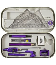 a set of tools in a metal case