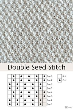 Double Seed Stitch Tutorial How To Do Different Knitting Stitches, Seed Knitting Stiches, Half Brioche Knit Stitch, Linen Stitch Projects, Knitting Seed Stitch, Seed Stitch Knitting Pattern, Different Stitches Knitting, Double Seed Stitch Knitting, Knitting Moss Stitch