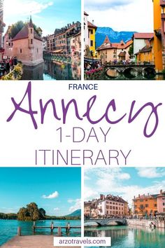 the collage of images with text that reads france 1 - day itinerary