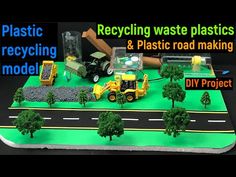 plastic recycling waste and plastic road making model