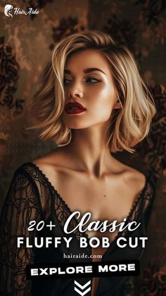 Upgrade your look with a voluminous fluffy bob haircut! Add bounce and movement to your hair for a fresh and fashionable vibe. 💁‍♀️💃 Short Glamour Hair, Kelly Ripa Hair Bob, Soft Waves Bob Hair, Volumous Bob Hairstyles, Bouncy Blow Dry Shoulder Length Hair, Bombshell Haircut Medium, Short Hairstyles For Frizzy Wavy Hair, Voluminous Bob With Bangs, Sydney Sweeney Bob Hair