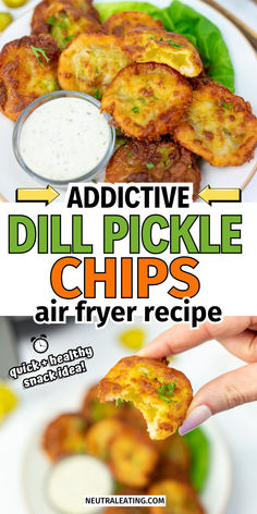 Low Carb Dill Pickle Chips! Healthy Keto Snacks. Air Fryer Pickle Chips, Healthy Crunchy Snacks, Fried Pickle Chips, Chicken Vegetable Soup Recipes, Best Low Carb Snacks, Dill Pickle Chips, Creamy Chicken Soup, Pickle Chips, Cheese Chips