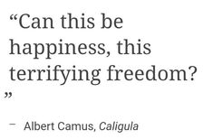 albert camus quote can this be happiness, this terrifyinging freedom?