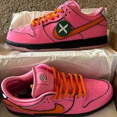 Worn One Time Brand New Condition Powerpuff Girl, Nike Pink, Nike Sb, One Time, Orange Pink, Men's Nike, Pink Orange, Color Orange, Pink And Orange