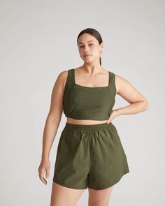 Sunny Swim Shorts - Nori | Universal Standard Plus Size Swim Shorts, Modest Swimsuits For Women Shorts, Nonbinary Swimwear, Swim Shorts Women Outfit, Women Swim Shorts, Swimwear With Shorts, Puffer Vest Fashion, Modest Swim, Athleisure Pants