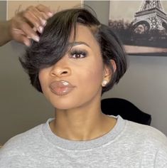 Black Women Short Bob Haircut, Ear Length Bob Black Women, Ear Length Hairstyles For Black Women, Short Bob Black Women, Short Bob Hairstyles For Black Women, Very Short Bob Black Women, Classic Short Hair, Short Hair Updos