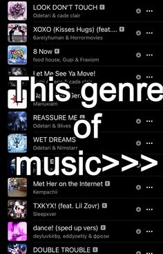 an iphone screen with the text'this gene of music'on it