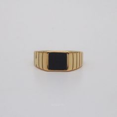 Black makes everything more elegant. Our Black Vale Ring features a small black square as the signet and balanced with several lines on both sides, which makes the ring look more stylish and elegant.  Mix and match with our Night Vale Ring and Vale Signet Ring to achieve a statement look. Night Vale, Domed Ring, Cz Ring, Onyx Ring, Black Square, Mellow Yellow, Jewelry Inspo, Open Ring, Dainty Ring