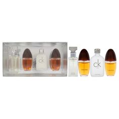 Launched by the design house of Calvin Klein in the year 1985. This amber spicy fragrance has a blend of spicy notes, amber, incense, vanilla, sandalwood, civet, coriander, oakmoss, musk, vetiver, cedar, basil, bergamot, mandarin orange, green notes, orange blossom, peach, jasmine, lemon, and rose. Increase attraction and skin friendly fregrance. Size: 4 Pc Mini Gift Set. Calvin Klein Gift For Him, Calvin Klein Fragrance, Calvin Klein Euphoria, Ck One, Mini Gift, Calvin Klein Collection, Spicy Fragrance, Gift Sets For Women, Fragrance Set