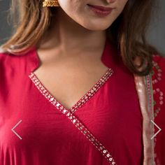 Nira Cute Kurti, Angrakha Neck Design, New Style Neck Design For Kurti, Collar Kurti Design, Chudidhar Neck Designs, Churidar Neck Designs, Latest Dress Design