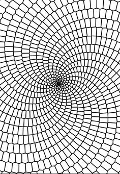 a black and white image of a circular pattern with small squares in the center, which are