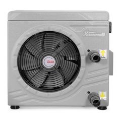 an industrial fan heater on a white background