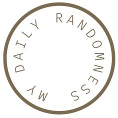 the daily random logo in brown and white