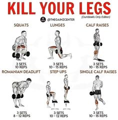 a poster showing how to do the dumbbles with an exercise chart on it