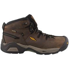 PRICES MAY VARY. STEEL TOE: Left and right asymmetrical steel toe design provides a roomier toe box for maximum comfort and unobtrusive fit; This boot meets or exceeds ASTM F2412 and F2413 I/75 and C/75 EH Standards WATERPROOF: KEEN.DRY is a waterproof, breathable membrane liner that lets vapor out without letting water in for keeping your feet dry and comfortable; The Detroit XT Mid Steel Toe Waterproof work boot has a mesh liner that integrates with the waterproof membrane TRACTION: Oil- and s Construction Boots, Work Boot, Work Safety, Safety Shoes, Luxury Store, Toe Designs, Waterproof Boots, Lug Sole, Boot Shop