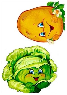 an image of two vegetables with faces on them