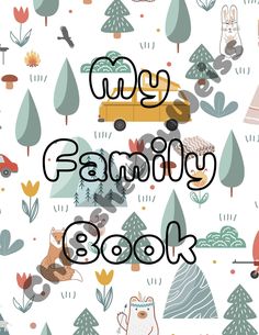 an image of a family book with animals and trees