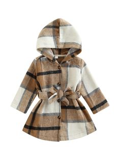 PRICES MAY VARY. 【Stylish Features】: Leopard girl coat, fleece zip up dress coat, button trench coat, girls peacoat, longline, hooded outwear 【Comfy and Soft】:It is made of high quality fabric,Soft hand feeling, warm, no any harm to your baby's skin 【Toddler Baby Clothes】:Great for casual, daily, party or photoshoot, Halloween and Christmas festivals. Your kids will get many compliments with this dress, great gifts for girls 【About Size】: Fits for baby boy with age 3-6Months/6-9Months/9-12 Month Girls Dress Coats, Plaid Baby, Baby Coat, Plaid Outfits, Winter Outerwear