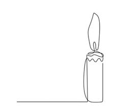 a single line drawing of a candle