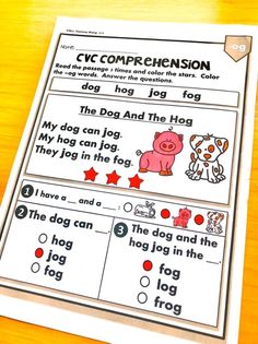 two worksheets for reading and writing the words in each language, with pictures of pigs