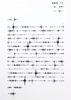 an image of sound waves in black and white on a sheet of paper with lines