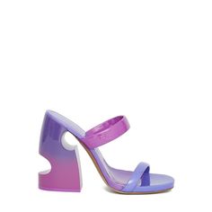 Sandals In Dgrad Patent Leather In The Shades Of Fuchsia And Purple. They Feature Round And Open Toe, Straps, Embossed Off-White Logo On The Insole And Block Heel With Meteor Cut-Out.  Heel Height: 12cm Ita Size.  Size Nationality: Ita Composition:100% Leather Size Type: Ita Sku: Lm-Owij029s23lea0023235 Welcome To The Official Luosophy Poshmark Closet! Luosophy Is A Luxury Brand Reselling Company Founded In San Diego, Ca From 2016. All Our Products Are Imported From Italy And Sold In The Usa. We Off-white Logo, Off White Shoes, Luxury Items, Luxury Brand, Luxury Branding, Patent Leather, Block Heels, Open Toe, Heel Height