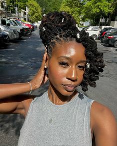 Thick Locs Styles Black Women, French Roll With Locs, Loc Mohawk Styles Women, Styling Short Locs Black Women, Unique Protective Hairstyles, Locs Hairstyles Updo, Loc Updo Styles Medium, Birthday Loc Styles, Long Loc Styles Women