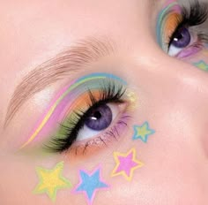 Funky Makeup, Pastel Makeup, Cute Eye Makeup, Graphic Makeup, Rave Makeup, Ethereal Makeup, Makijaż Smokey Eye, Dope Makeup, Eye Makeup Designs