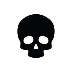 a black and white silhouette of a skull