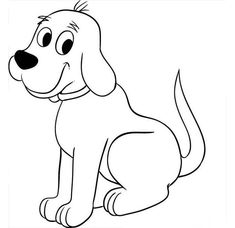 a cartoon dog sitting on the ground