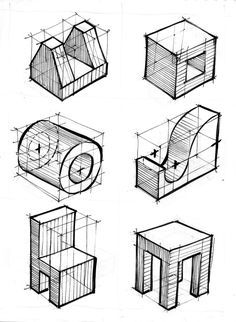 some drawings of different types of furniture