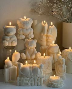 #candles #свечи #декордлядома Aesthetic Scented Candles, Making Candles Aesthetic, Candle Shop Aesthetic, Scented Candles Aesthetic Room, Candles Aesthetic Bedroom, Candle Making Aesthetic, Candle Room Decor, Scented Candles Aesthetic, Teddy Bear Candle