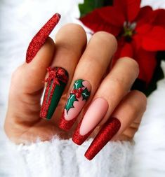 Holiday Nails Christmas, Christmas Gel Nails, Her Nails, Snowflake Nails