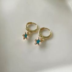 Super Cute! Brand New! Perfect For Little Girl Or Teen Too! Earrings For Kids, Kids Accessories Jewelry, Kids Earrings, Dream Jewelry, Star Charms, Cute Jewelry, Kids Accessories, Blue Gold, Bedroom Interior